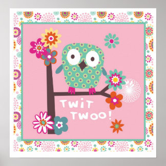 jolie affiche de hibou pour le mur
