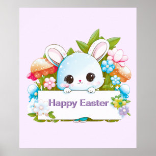 Jolie affiche de vacances du lapin de Pâques