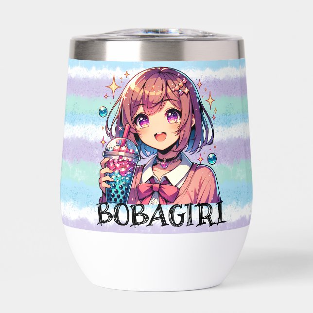 Jolie Anime Girl tenant Bubble Tea (Avant)