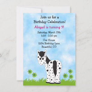 Jolie Appaloosa Horse Invitation Anniversaire ~ Fi