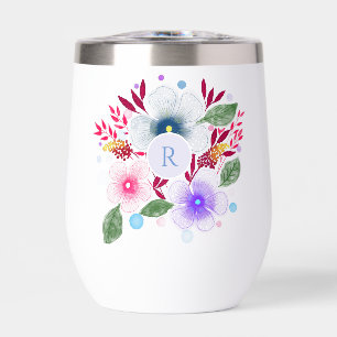 Jolie aquarelle Bouquet floral Monogramme