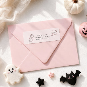 Jolie aquarelle élégante rose Boo Halloween Retour