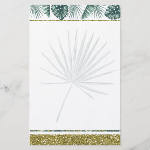 Jolie aquarelle feuille tropicale papeterie