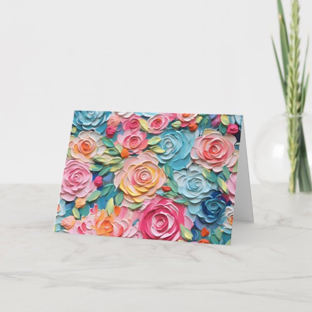 Jolie aquarelle florale carte de note blanche (Devant)