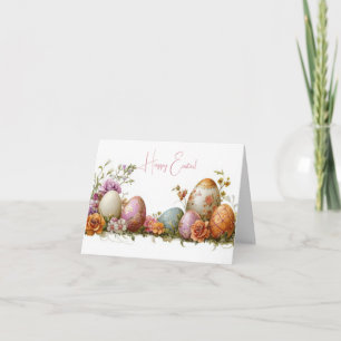 Jolie aquarelle OEufs de Pâques Carte de vacances