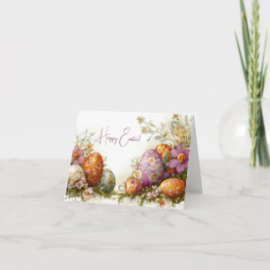 Jolie aquarelle OEufs de Pâques Carte de vacances