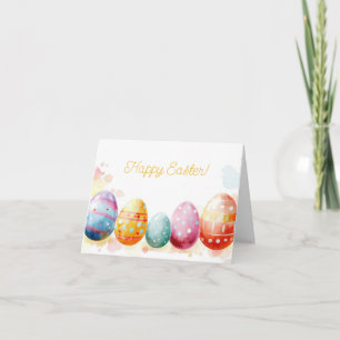 Jolie aquarelle OEufs de Pâques Carte de vacances
