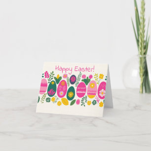 Jolie aquarelle OEufs de Pâques Carte de vacances
