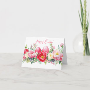 Jolie aquarelle OEufs de Pâques Carte de vacances