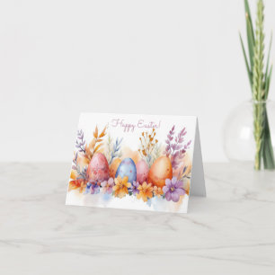 Jolie aquarelle OEufs de Pâques Carte de vacances