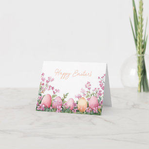 Jolie aquarelle OEufs de Pâques Carte de vacances