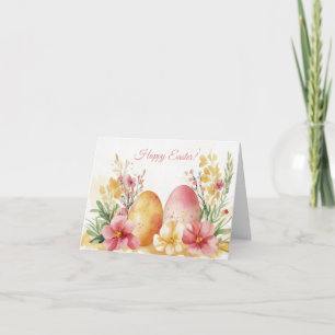 Jolie aquarelle OEufs de Pâques Carte de vacances