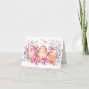 Jolie aquarelle OEufs de Pâques Carte de vacances