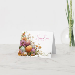 Jolie aquarelle OEufs de Pâques Carte de vacances