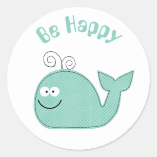 Jolie baleine soyez heureux autocollant de motivat