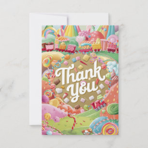 Jolie belle carte de remerciements Candyland
