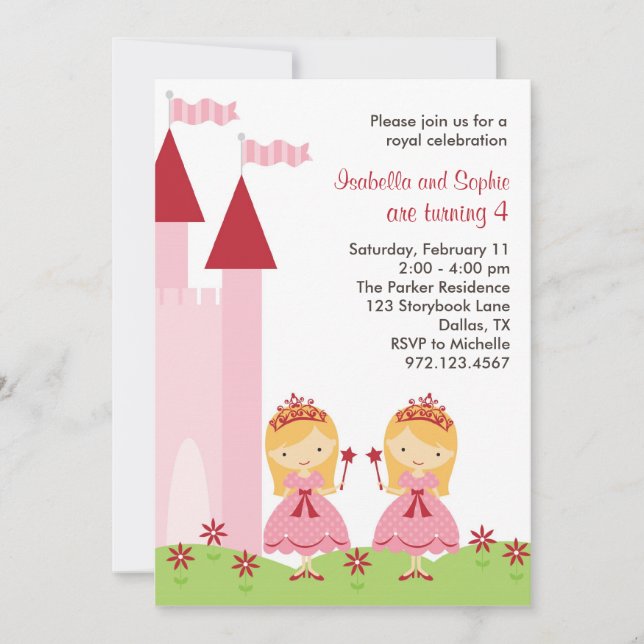 Jolie Blonde Princesses Invitation (Devant)