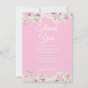 Jolie Blossom rose bébé fille Merci poème