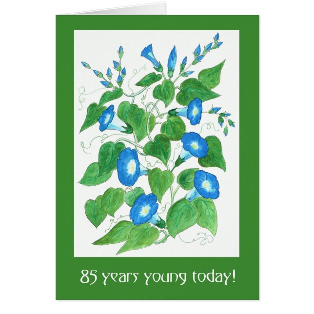 Jolie Blue Morning Glory Flowers 85e anniversaire (Devant)