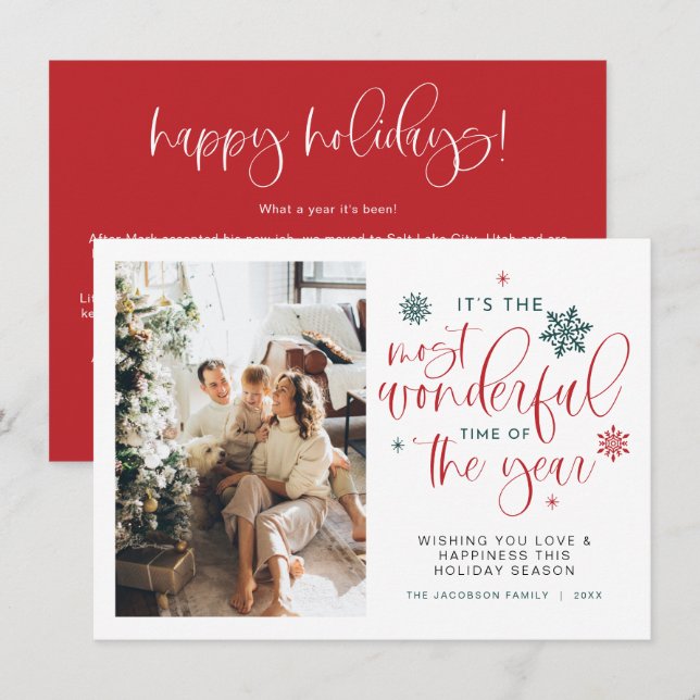 JOLIE Boho Plus Merveilleux Temps Carte de Noël (Devant / Derrière)