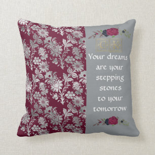 Jolie Bourgogne "Vos rêves" Coussin réversible