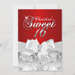 Jolie Bow Rouge Sweet Diamond 16 Invitation