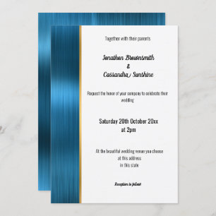 JOLIE BRUSÉE TURQUOISE OR 2 TRIM INVITATION