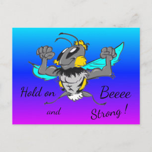Jolie Bumble Bee Cust. Carte postale Texte "Accroc