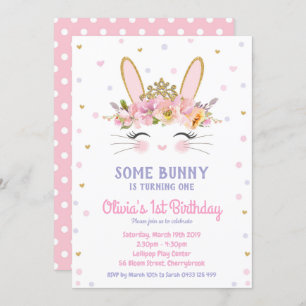 Jolie Bunny Invitations Anniversaire Filles Lapin