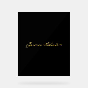 Jolie calligraphie chic nom noir et or