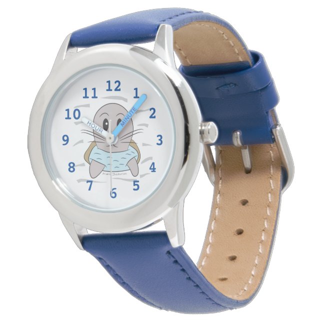 Jolie caricature phoque enfant montre débutante (Incliné)