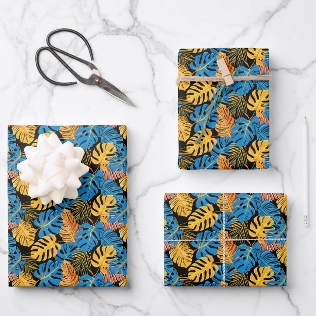 Jolie carrelée motif de feuille tropicale (Recto)