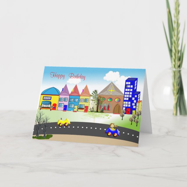 Jolie carte Anniversaire de enfant de la petite vi (Devant)
