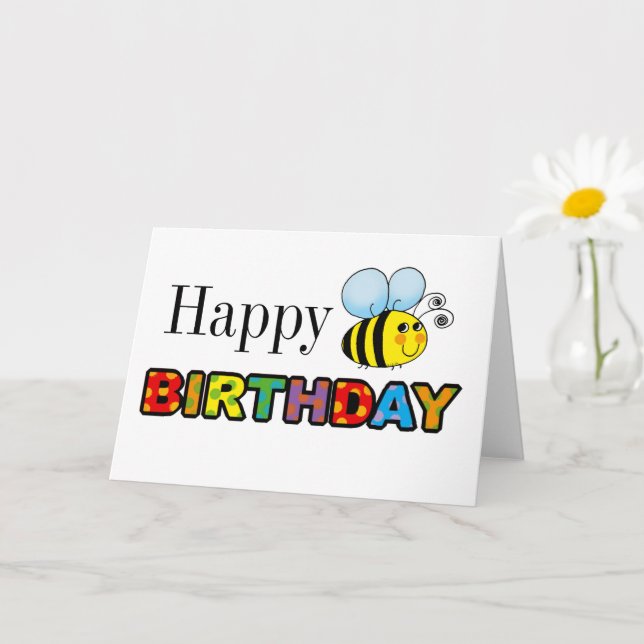 jolie carte d'anniversaire au miel (Petite plante)
