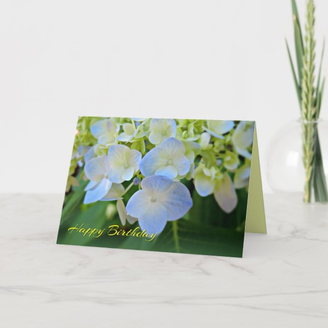 Jolie carte d'anniversaire Blue Hydrangea (Devant)