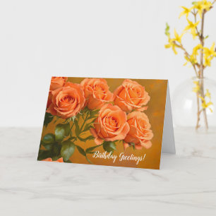 Jolie carte d'anniversaire d'Art Rose Orange