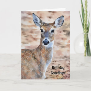 Jolie carte d'anniversaire de Cerf Pun et bons voe