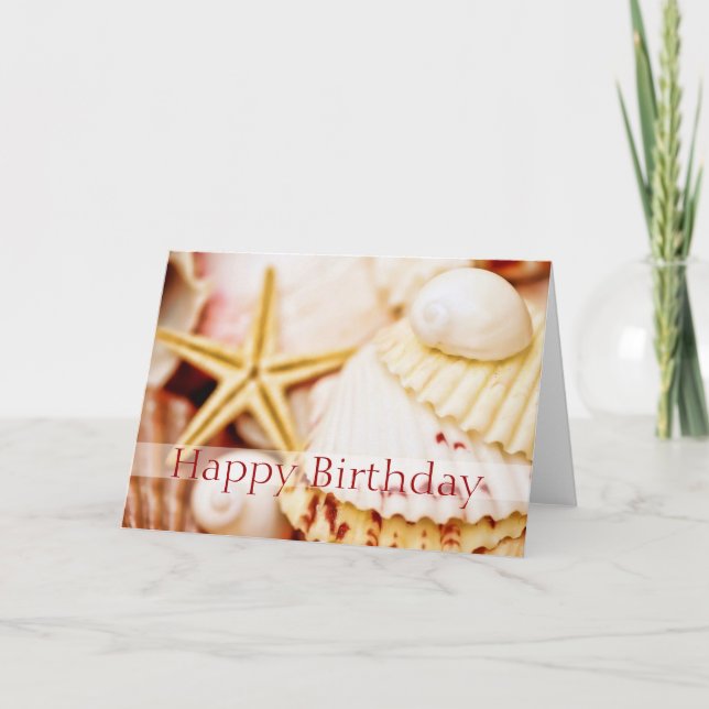 Jolie carte d'anniversaire des coquillages (Devant)