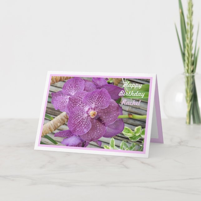 Jolie carte d'anniversaire personnalisée Fleurs (Devant)