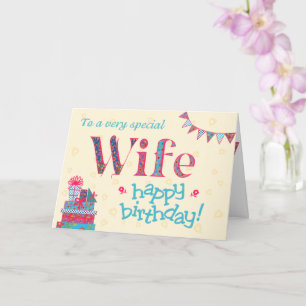 Jolie carte d'anniversaire pour femme, Bunting, Ca