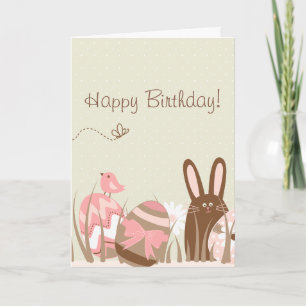 Jolie carte d'anniversaire pour le lapin mignon et