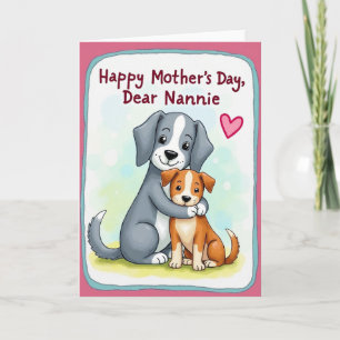 Jolie carte de Fête des Mères pour les chiens