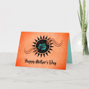 Jolie carte de Fête des Mères Turquoise de Corail