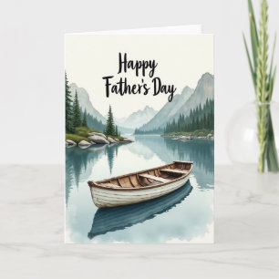 Jolie carte de Fête des Pères en barque