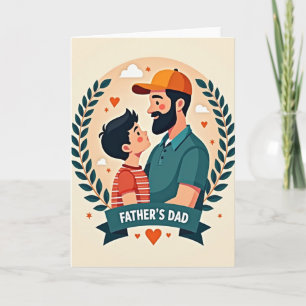 Jolie carte de Fête des Pères Laurel