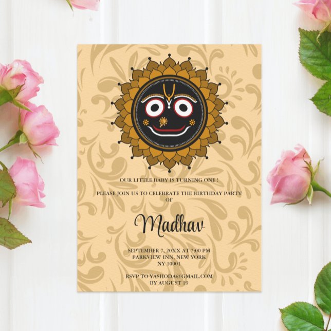 Jolie carte de Krishna pour un anniversaire - Art  (Créateur téléchargé)