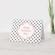 Jolie carte de la Saint-Valentin à pois noir et bl