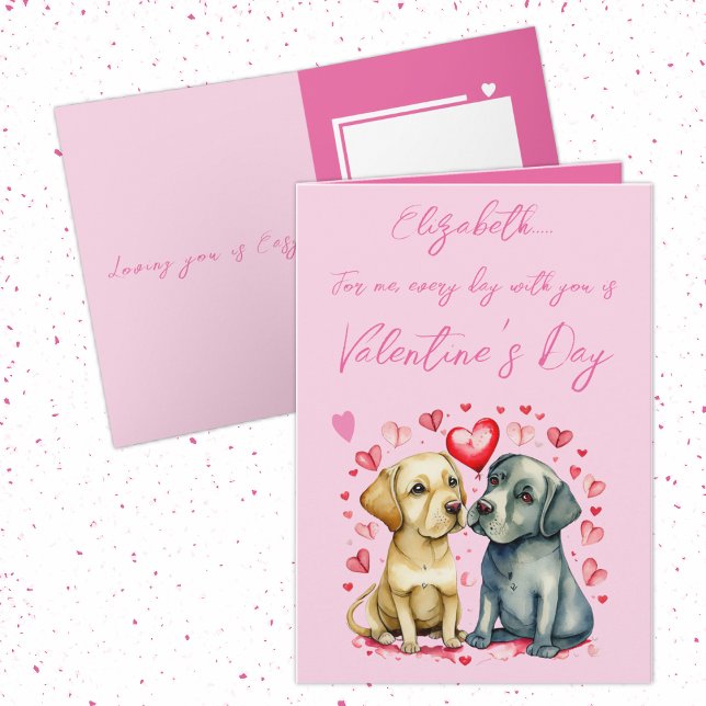 Jolie carte de la Saint-Valentin rose pour chiens  (Créateur téléchargé)