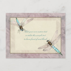 Jolie carte de message Dragonflies