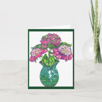 Jolie carte de note pliée rose